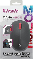 Мышка USB OPTICAL WRL MB-055 BLACK 52055 TIANA DEFENDER