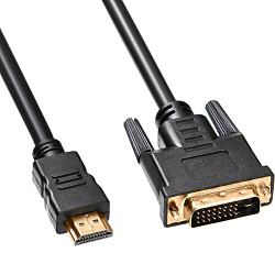 Кабель Buro HDMI-19M-DVI-D-1.8M HDMI (m) DVI-D (m) 1.8м феррит.кольца черный