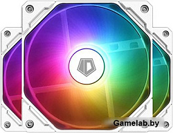 Вентилятор ID-COOLING TF-12025-ARGB-TRIO-SNOW (3 in 1) 120x120x25мм (20шт./кор, PWM, резиновые углы,