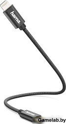 Кабель Hama 00187208 USB Type-C (m) Lightning (m) 0.2м черный