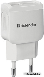 Сетевой адаптер Defender UPA-22 белый, 2xUSB, 2.1А