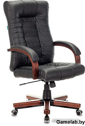 Кресло руководителя Бюрократ KB-10WALNUT черный кожа крестов. металл/дерево