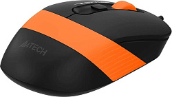 Мышь A4Tech Fstyler FM10S черный/оранжевый оптическая (1600dpi) silent USB (3but)