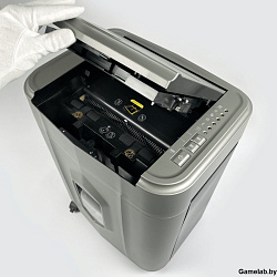 Шредер Heleos АП23-5 серый/серебристый с автоподачей (секр.P-5) фрагменты 145лист. 23лтр. скрепки ск