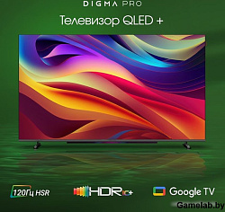 Телевизор QLED Digma Pro 55" QLED 55L Google TV Frameless черный/серебристый 4K Ultra HD 120Hz HSR D