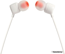 Гарнитура вкладыши JBL T110 WHT 1.2м белый проводные (в ушной раковине)