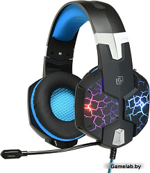 Наушники с микрофоном Oklick HS-L930G SNORTER черный/синий 2м мониторные USB оголовье (HS-L930G)