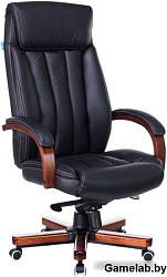 Кресло руководителя Бюрократ T-9922WALNUT черный кожа крестовина металл/дерево