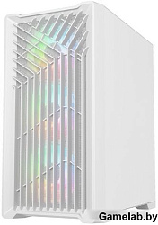 Корпус Powercase Mistral Micro X4W, Tempered Glass, 4х 120mm 5-color fan, белый, mATX  (CMMXW-L4)