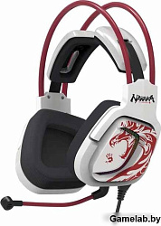 Наушники с микрофоном A4Tech Bloody G575 Naraka белый/красный 2м мониторные USB оголовье (G575 NARAK