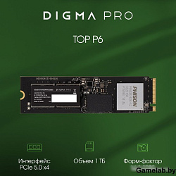 Накопитель SSD Digma PCIe 5.0 x4 2TB DGPST5002TP6T4 Pro Top P6 M.2 2280