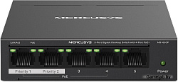 Mercusys MS105GP, настольный коммутатор с 5 гигабитными портами (4 порта PoE+)
