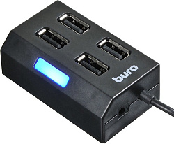 Разветвитель USB 2.0 Buro BU-HUB4-U2.0 4порт. черный