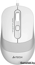 Мышь A4Tech Fstyler FM10S белый/серый оптическая (1600dpi) silent USB (3but)