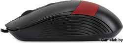 Мышь Оклик 310M черный/красный оптическая (2400dpi) USB для ноутбука (4but)