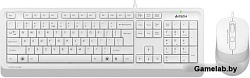 Клавиатура + мышь A4 Fstyler F1010 клав:белый/серый мышь:белый/серый USB