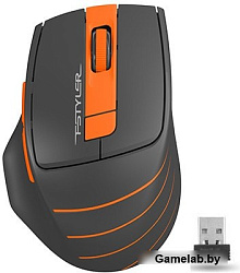 Мышь A4 Fstyler FG30S серый/оранжевый оптическая (2000dpi) silent беспроводная USB (6but)