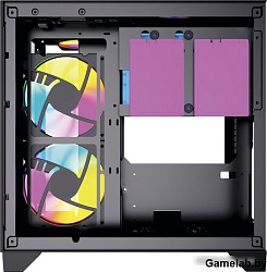 Корпус Powercase Vision Micro, Black, Tempered Glass, 4х 120mm 5-color fan, чёрный, mATX  (CVBM-L4)