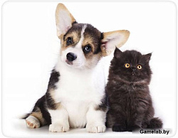 Коврик для мыши Buro BU-M40095 рисунок/котенок и щенок