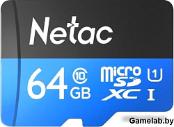 Карта памяти MicroSDXC 64GB Netac Class 10 UHS-I U1 P500 Standard + адаптер [NT02P500STN-064G-R]