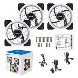 ALSEYE Вентилятор в корпус ALSEYE CRLS-300DS 3pcs argb fan kit with controller,2pcs LED strips,size: