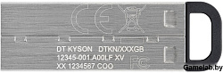 Флеш Диск Kingston 64Gb DataTraveler Kyson DTKN/64GB USB3.1 серебристый/черный