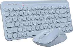 Клавиатура + мышь A4Tech Fstyler FG3200 Air2 клав:синий мышь:синий USB беспроводная slim Multimedia