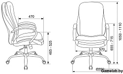 Кресло руководителя Бюрократ T-9950SL Fabric серый Alfa 44 крестов. металл хром