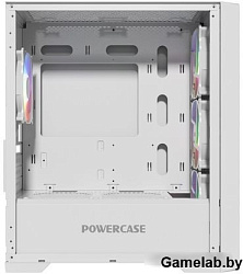 Корпус Powercase Alisio Micro X4W V2, Tempered Glass, 4х 120mm ARGB fans, ARGB HUB, белый, mATX  (CA
