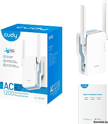 Повторитель беспроводного сигнала Cudy RE1200 AC1200 10/100BASE-TX/Wi-Fi белый