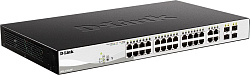 D-Link DGS-1210-28P/F5A Настраиваемый L2 коммутатор с 24 портами 10/100/1000Base-T и 4 комбо-портами