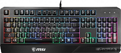 Клавиатура MSI VIGOR GK20 RU черный USB Multimedia for gamer LED (подставка для запястий)