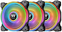 Комплект вентиляторов (3 шт) для ПК Riing Quad 12 RGB Radiator Fan TT Premium Edition 3 Pack/Fan/120