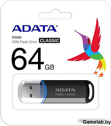 Флеш Диск A-Data 64Gb Classic C906 AC906-64G-RBK USB2.0 черный