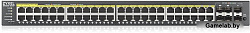 Гибридный L2 коммутатор PoE+ Zyxel NebulaFlex Pro GS2220-50HP, rack 19", 44xGE PoE+, 4xCombo (SFP/RJ