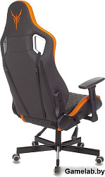 Кресло игровое Knight Outrider черный/оранжевый ромбик эко.кожа с подголов. крестов. металл