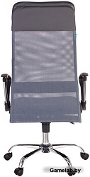 Кресло руководителя Бюрократ KB-6N темно-серый TW-04 TW-12 сетка с подголов. крестовина металл хром