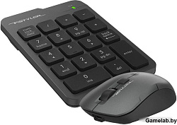 Числовой блок + мышь A4Tech Fstyler FG1600C Air клав:серый мышь:серый USB беспроводная slim (FG1600C