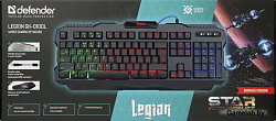 Клавиатура игровая DEFENDER  Legion GK-010DL RU,RGB подсветка,19 Anti-Ghost,USB