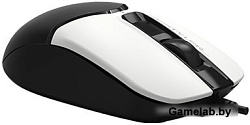 Мышь A4Tech Fstyler FM12S Panda белый/черный оптическая (1200dpi) silent USB (3but)