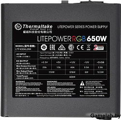 Блок питания Thermaltake Litepower RGB 650W (PS-LTP-0650NHSANE-1) v2.3, A.PFC, 80 Plus , Fan 12 cm, 