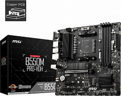 Материнская плата MSI B550M PRO-VDH Soc-AM4 AMD B550 4xDDR4 mATX AC`97 8ch(7.1) GbLAN RAID+VGA+HDMI+