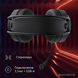 Наушники с микрофоном Оклик HS-L300G Black черный 2.2м мониторные USB оголовье (1796949)