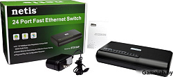 Коммутатор 24PORT 10/100M ST3124P NETIS Коммутатор 24-портовый 10/100 Мбит/с, 24 порта RJ45 10/100 М