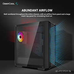 Корпус Deepcool CC560 ARGB V2 без БП, боковое окно (закаленное стекло), 3x120мм ARGB LED вентилятор 