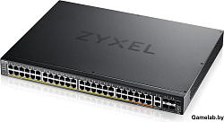 L3 Access  Zyxel NebulaFlex Pro XGS2220-54FP, rack 19", 48xRJ-45: 1G PoE+ (8 из них PoE++), 2xRJ-45: