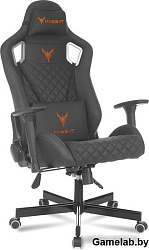 Кресло игровое Knight Outrider черный ромбик эко.кожа с подголов. крестов. металл