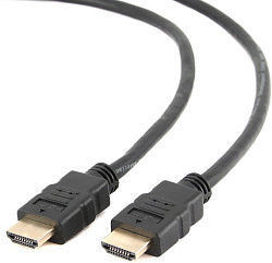 Кабель HDMI Gembird/Cablexpert, 0.5м, v1.4, 19M/19M, черный, позол.разъемы, экран, пак CC-HDMI4-0.5M