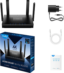 Роутер беспроводной Cudy WR3000 AX3000 10/100BASE-TX/Wi-Fi черный