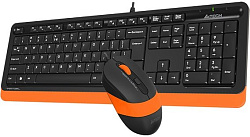 Клавиатура + мышь A4 Fstyler F1010 клав:черный/оранжевый мышь:черный/оранжевый USB